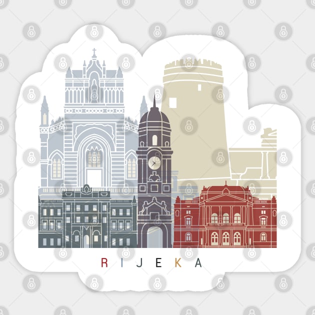 Rijeka skyline poster Sticker by PaulrommerArt